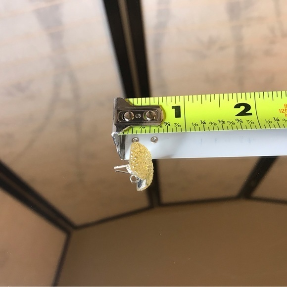 Yellow Square Faux Crystal Flat Back Post Earrings - Picture 3 of 3